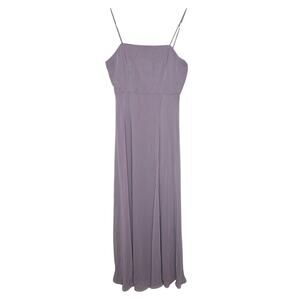 Lovely NWT Lilac Purple Chiffon Maxi Dress Square Neck Slit 6 Wedding Prom